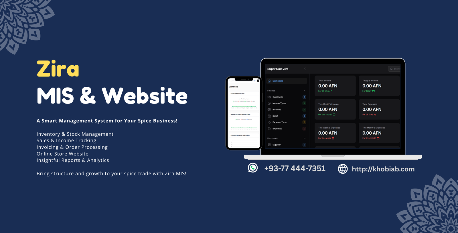 Zira MIS & Website – Complete Business & Export MS