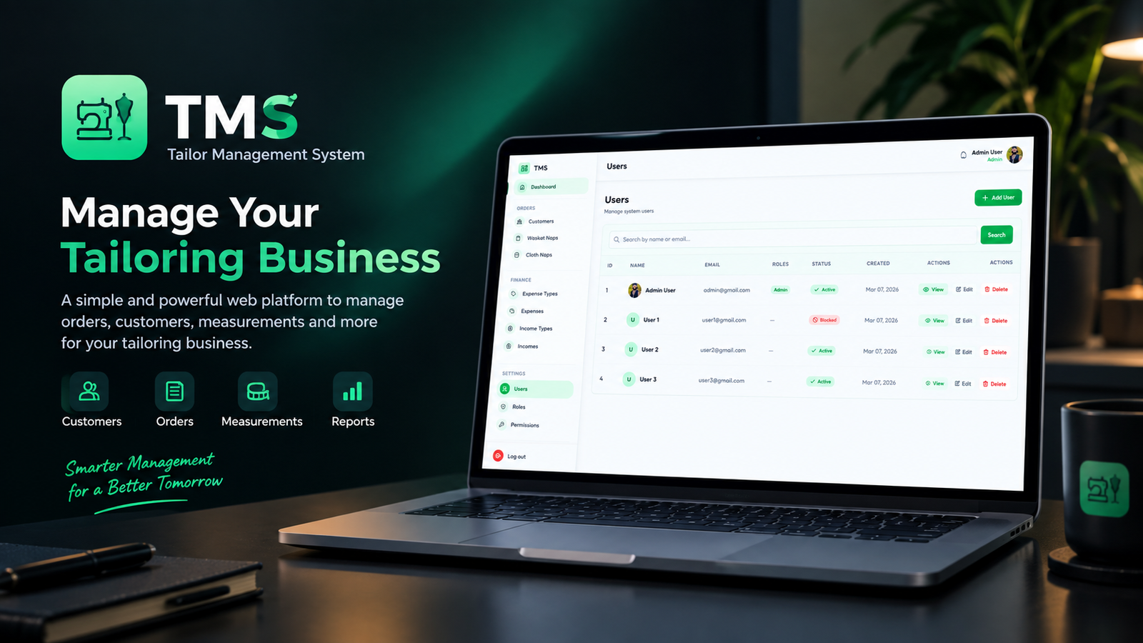 Tailor Management System (TMS) – Laravel & MySQL